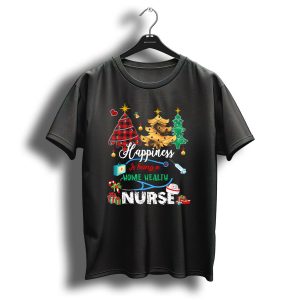 Happiness Is Being A Home Health Nurse Christmas Tree T-Shirt