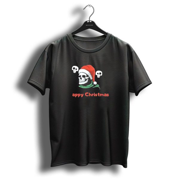 Happy Christmas Skull Santa Hat T Shirt 1 t shirt 1