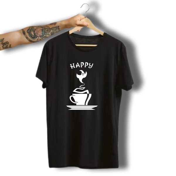Happy Ghostly Halloween Coffee Cup T Shirt t shirt 1