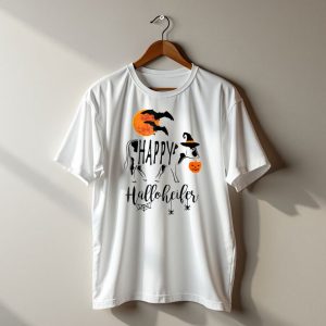 Happy Halloheifer Halloween Cow With Witch Hat And Pumpkin T-Shirt