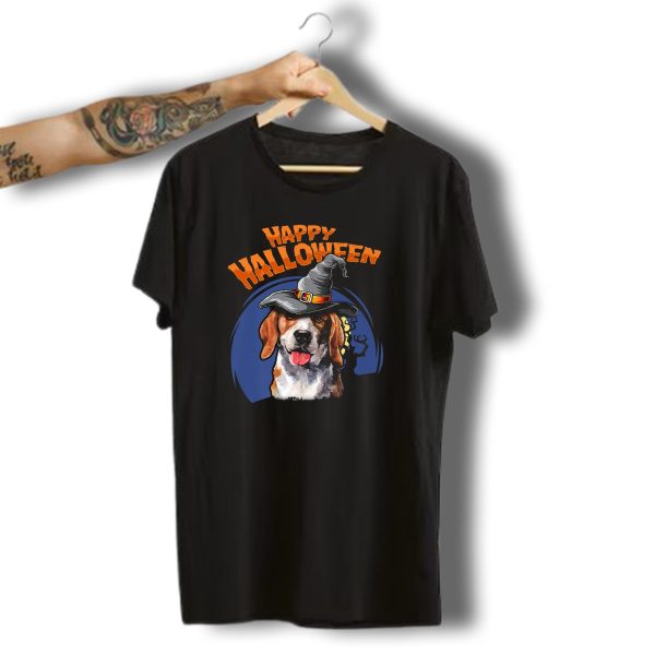 Happy Halloween Beagle Witch Hat Moon T Shirt 1 t shirt 1