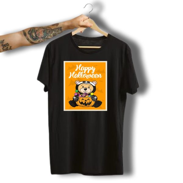 Happy Halloween Bear Pumpkin Candy Sweets T Shirt t shirt 1