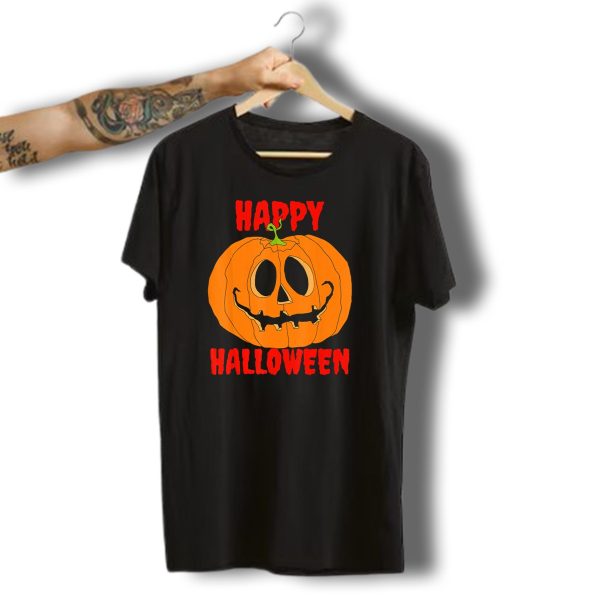 Happy Halloween Big Orange Jack O Lantern Pumpkin T Shirt t shirt 1