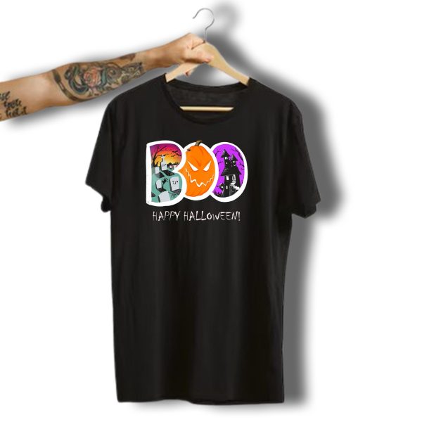 Happy Halloween Boo Trick Or Treat Pumpkin Graveyard Haunted House T Shirt t shirt 1