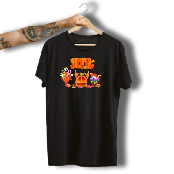 Happy Halloween Candy Pumpkin Characters T Shirt t shirt 1