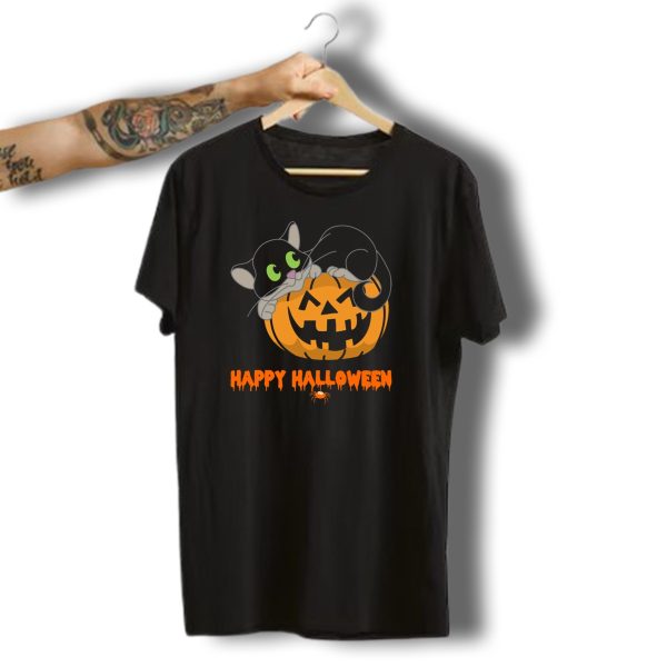 Happy Halloween Cat Pumpkin Horror Monster Scary T Shirt t shirt 1