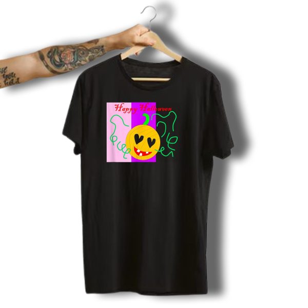 Happy Halloween Color Block Pumpkin Hearts T Shirt t shirt 1
