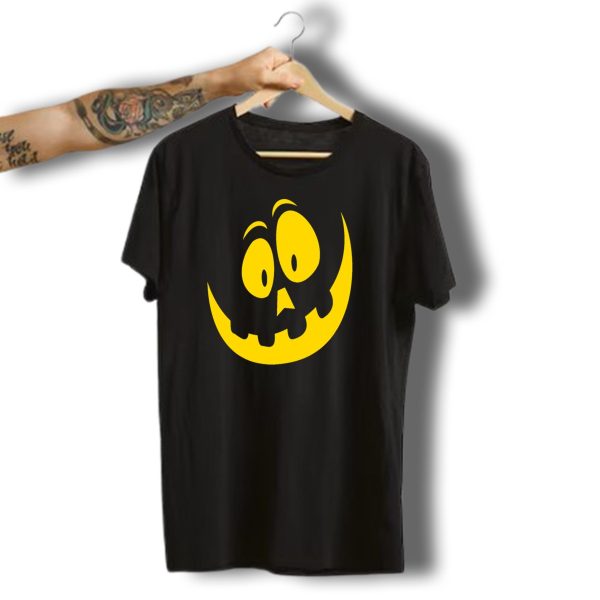 Happy Halloween Crazy Pumpkin Smile Yellow Face T Shirt t shirt 1