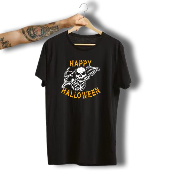Happy Halloween Creepy Skeleton Holiday T Shirt 1 t shirt 1