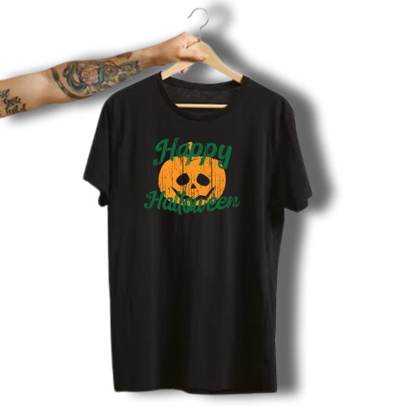Happy Halloween Distressed Vintage Pumpkin T Shirt t shirt 1