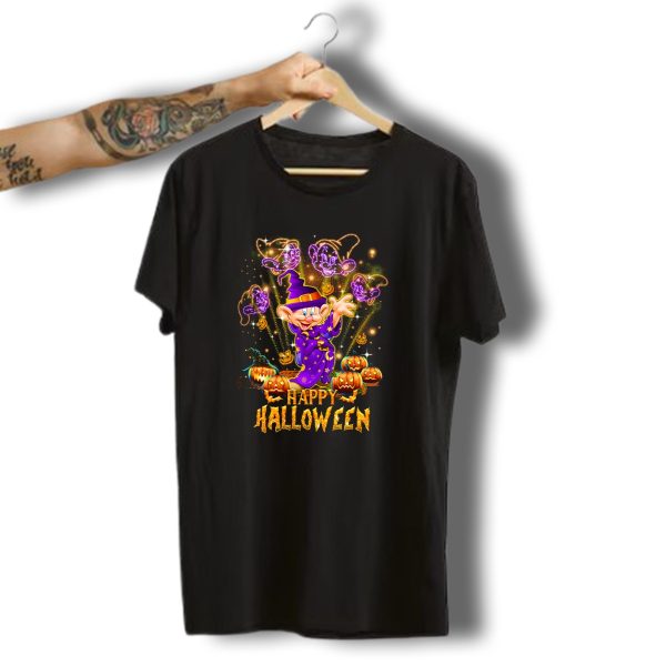Happy Halloween Dopey In Wizard Hat With Fireworks And Pumpkins T Shirt t shirt 1