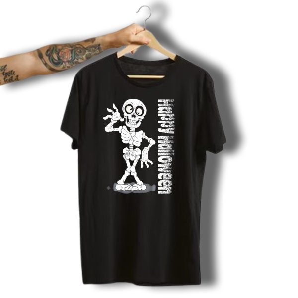 Happy Halloween Funny Scary Skeleton Cel T Shirt t shirt 1