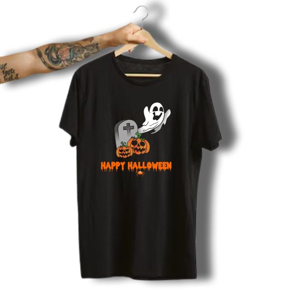 Happy Halloween Ghost Gravestone Jack O Lantern Tombstone T Shirt t shirt 1