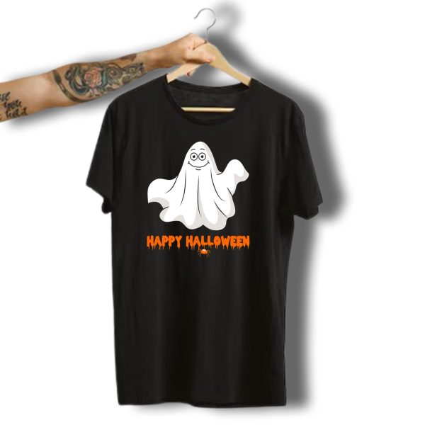Happy Halloween Ghost With Spider Trick Or Treat Zombie Horror Scary T Shirt t shirt 1 1
