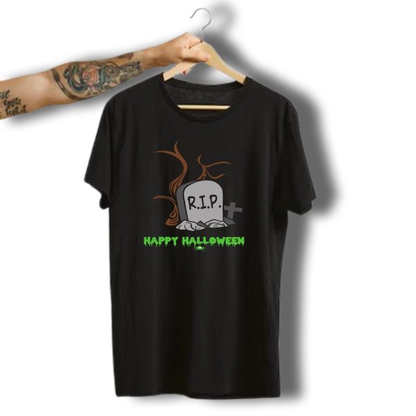 Happy Halloween Gravestone Rip Zombie Horror Monster T Shirt t shirt 1