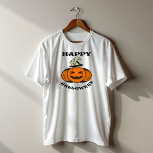 Happy Halloween Kuerbis Pumpkin With Witch Hat T-Shirt