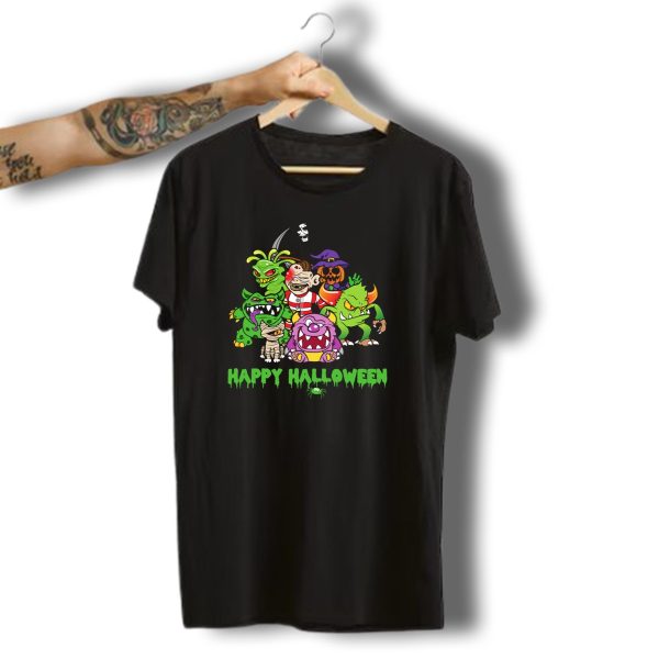 Happy Halloween Monster Zombie Horror Pumpkin Bone Creepy Creatures T Shirt t shirt 1