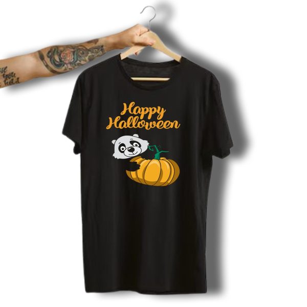 Happy Halloween Panda Bear Pumpkin T Shirt t shirt 1