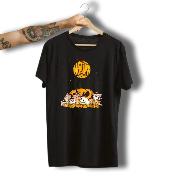 Happy Halloween Pigs Pumpkin Bats T Shirt t shirt 1