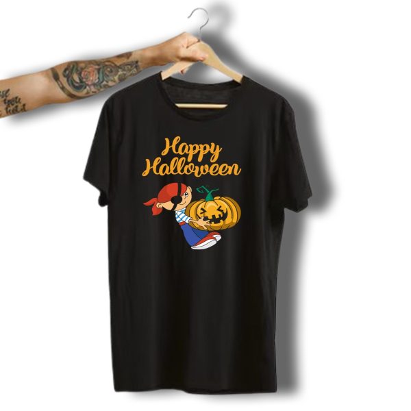 Happy Halloween Pirate With Grinning Pumpkin T Shirt t shirt 1