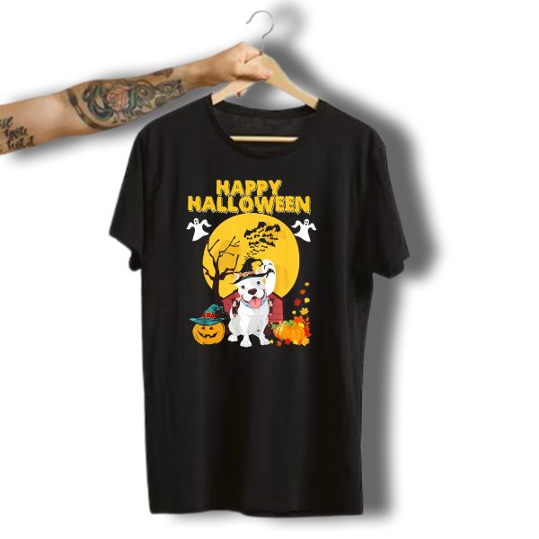 Happy Halloween Pumpkin Pitbull Dog Ghosts And Spooky Night T Shirt t shirt 1