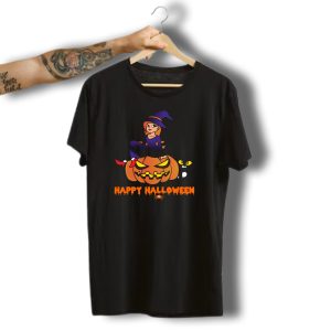 Happy Halloween Pumpkin Witch Cat T-Shirt