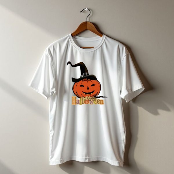 Happy Halloween Pumpkin With Witch Hat Bumbicken t shirt 1