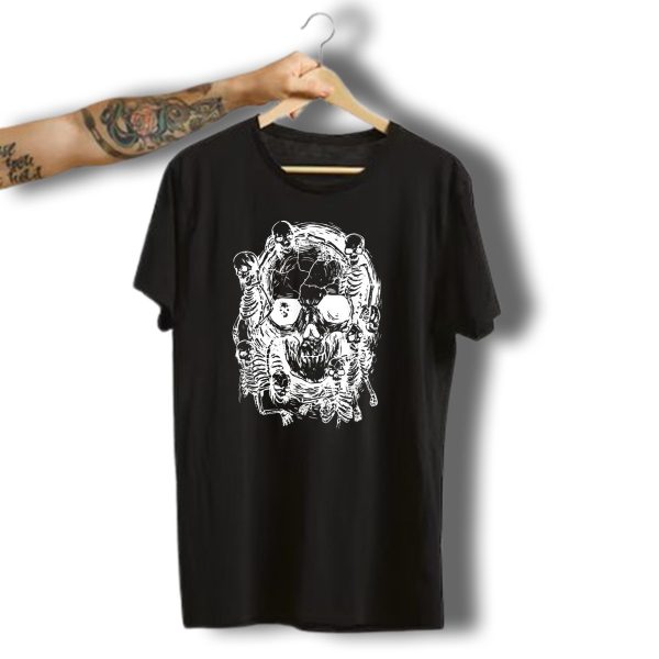 Happy Halloween Skeleton Skull Horror Scary Tattoo T Shirt t shirt 1