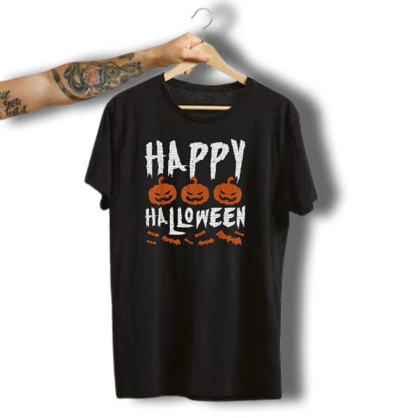 Happy Halloween Ugly Sweater Pumpkin Bats Trick Or Treat T Shirt t shirt 1
