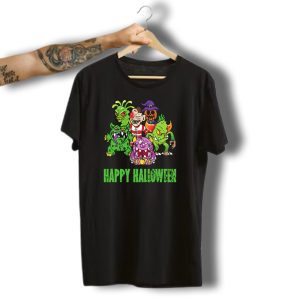 Happy Halloween Vintage Grunge Style Monsters T-Shirt