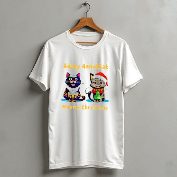 Happy Hanukkat Meowy Christmas Cats In Festive Holiday Attire T Shirt 1 t shirt 1
