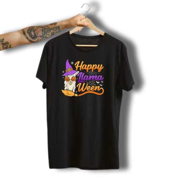 Happy Llama Ween Alpaca Witch Halloween T Shirt 1 t shirt 1