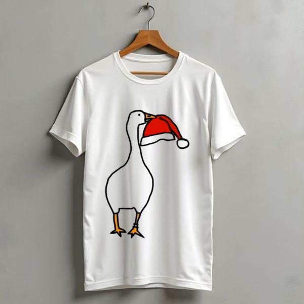Happy Merry Christmas Santa Hat White Goose Steals T Shirt 1 t shirt 1
