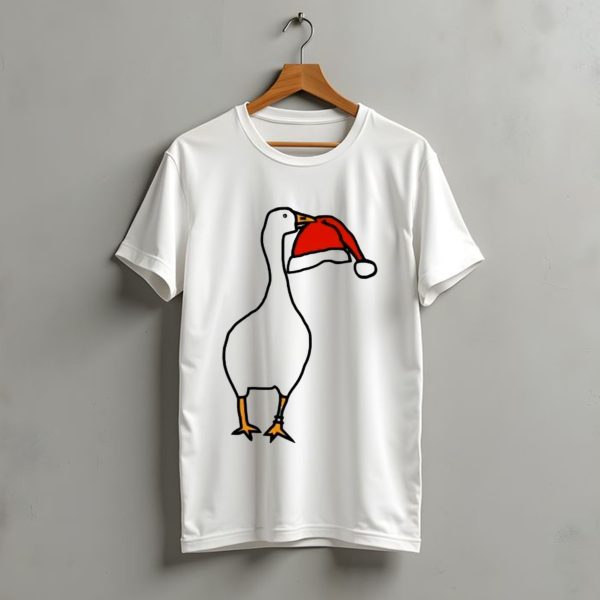 Happy Merry Christmas Santa Hat White Goose Steals T Shirt t shirt 1