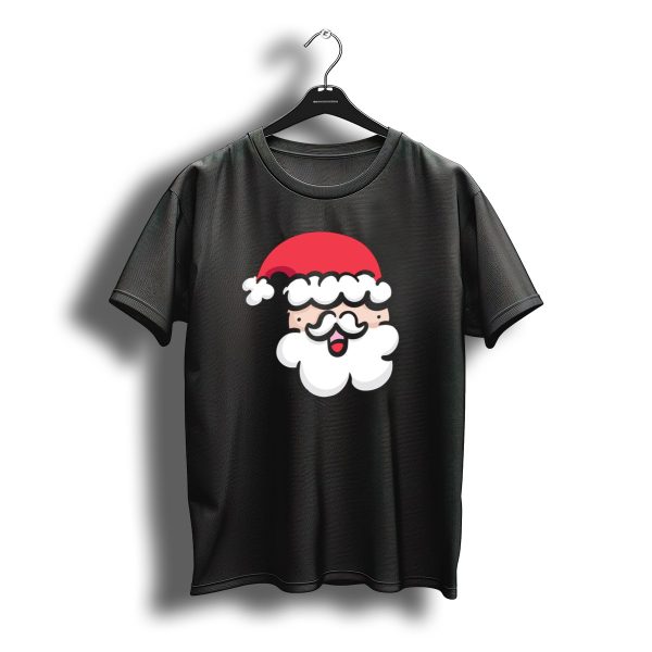 Happy Santa Cartoon Face Icon With Red Christmas Hat T Shirt t shirt 1
