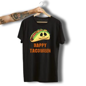 Happy Tacoween Halloween Taco Skeleton Face T-Shirt
