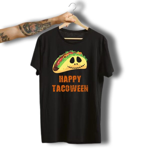 Happy Tacoween Halloween Taco Skeleton Face T Shirt 1 t shirt 1