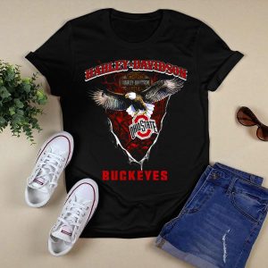 HD Motor HD Cycles Ohio State Buckeyes Eagle T Shirt