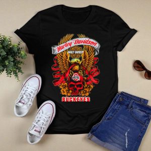 HD Ohio State Buckeyes Skull And Eagle T Shirt