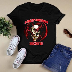 HD Ohio State Buckeyes Skull And Wings T Shirt