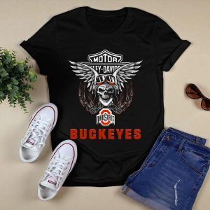 HD Ohio State Buckeyes Winged Skull And Chains T Shirt
