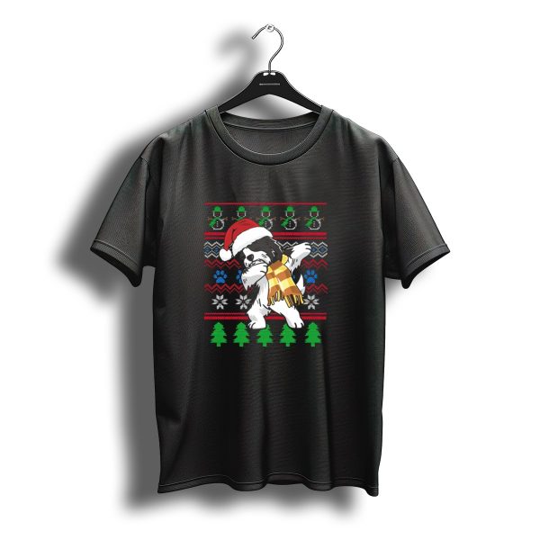 Havanese Dabbing Christmas Santa Hat Ugly T Shirt t shirt 1
