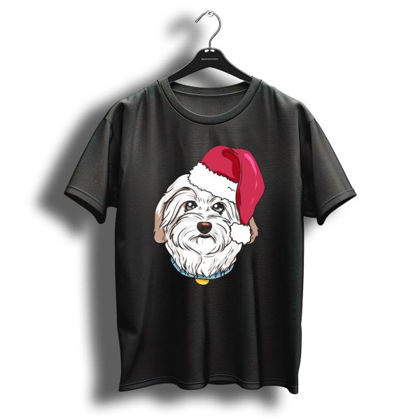 Havanese Dog Christmas Hat Present Maltese T Shirt 1 t shirt 1