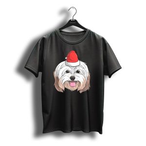 Havanese Dog Santa Claus Hat Christmas Festive Puppy Holiday T-Shirt