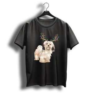 Havanese Reindeer Horn Funny Family Matching Christmas Lights T-Shirt