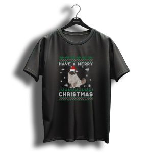 Have A Merry Christmas Birman Santa Hat Snowflakes Ugly T Shirt