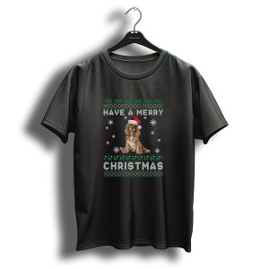 Have A Merry Christmas Cocker Spaniel With Santa Hat And Snowflakes T Shirt