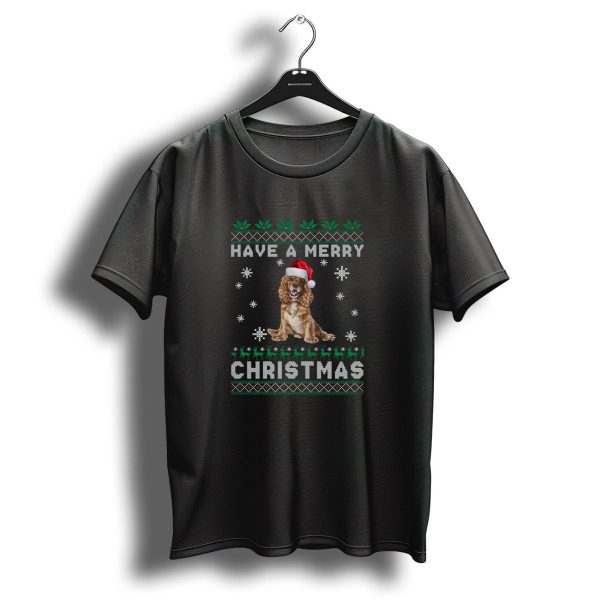 Have A Merry Christmas Cocker Spaniel With Santa Hat And Snowflakes T Shirt 1 t shirt 1