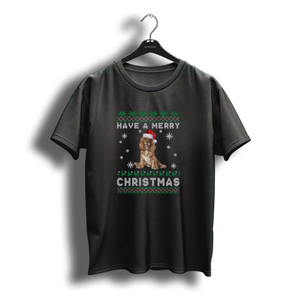 Have A Merry Christmas Cocker Spaniel With Santa Hat And Snowflakes T Shirt t shirt 1