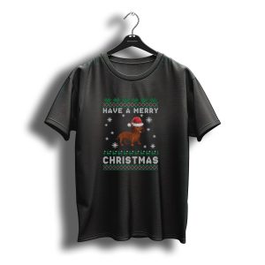 Have A Merry Christmas Dachshund Santa Hat Snowflakes Reindeer T-Shirt